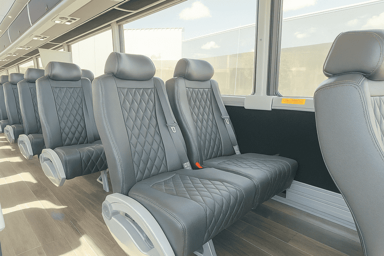 interior of Ankeny Coach Bus Service charter bus